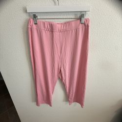Pink Capri Nylon Pants Size XL New