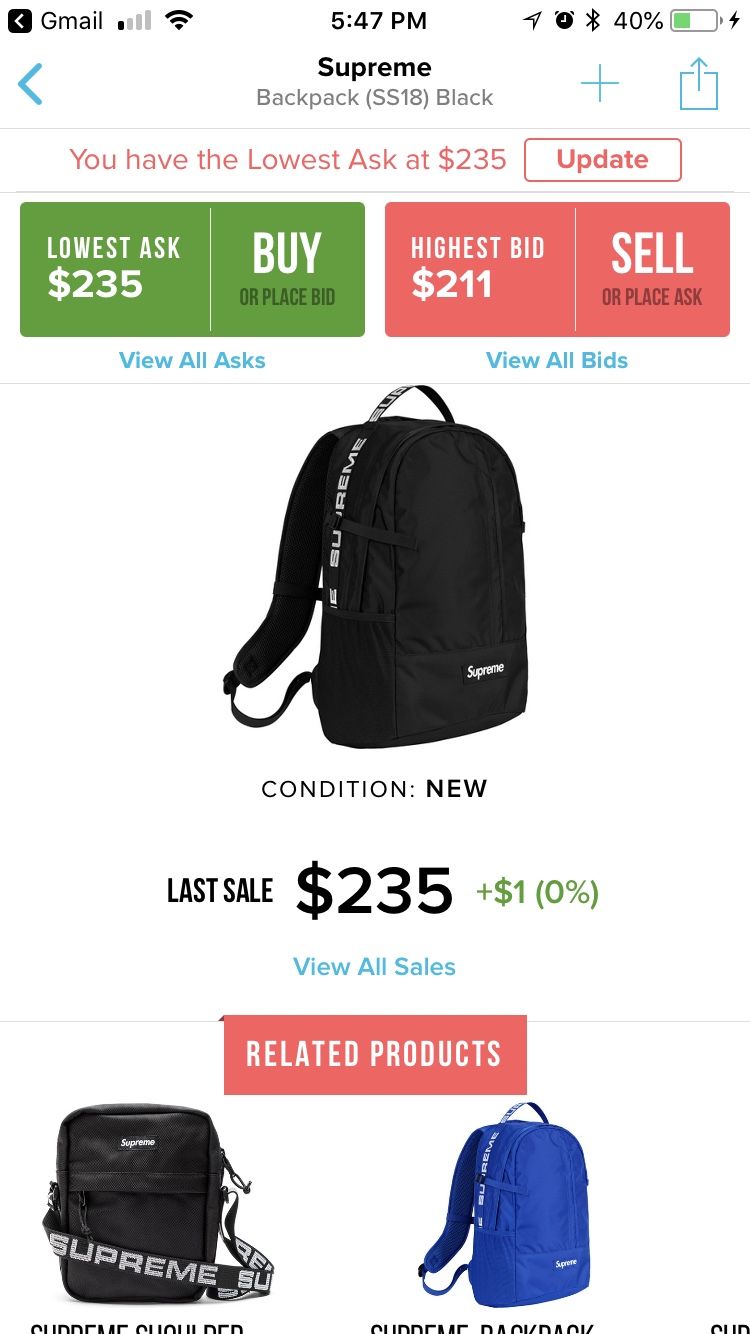 supreme 40th backpack