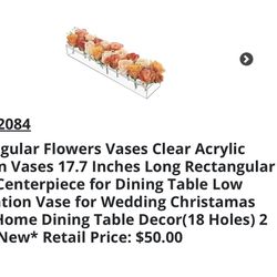 2 Long Flower  Vase And 2 Medium 