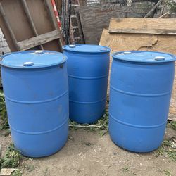 55 Blue Gallon Barrels
