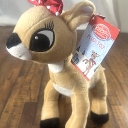 NWT Clarice Reindeer Plush Rudolph Christmas Holiday Toy Embroidered Eyes Bow  New with tags Clarice reindeer plush from Rudolph the Red-Nosed Reindee