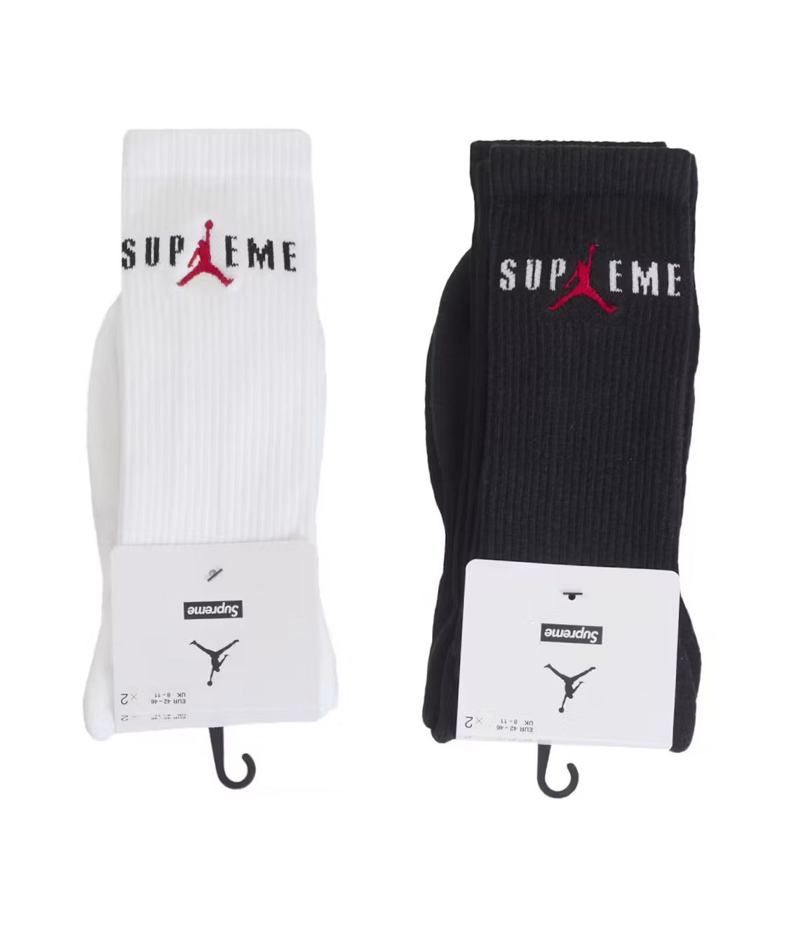 100% Authentic Supreme/Jordan Crew Socks(2pack Each Color)