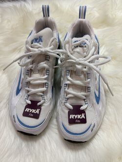 New: RYKA Aspire Womens Size 8 Walk Run Athletic Shoes White Blue Sneakers Athleisure