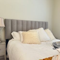 Gray Tuffted King Size Headboard
