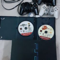 Playstation 2 With 3 Controllers And 2 Games  *Please Read Description For Details*