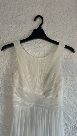 Ivory Pleated Chiffon Formal Gown