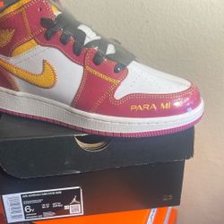 Air Jordan 1 Mid DOD Dia De Los Muertos Grade School Size 6Y Women Size 7.5
