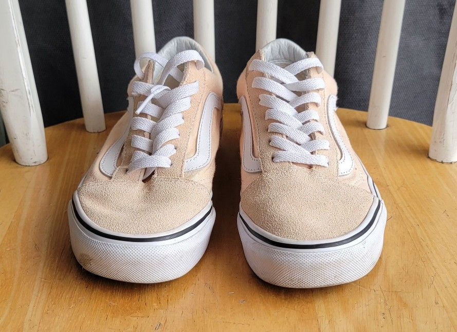 Vans Old Skool Peach Sneaker Shoes Lace Up Low Top