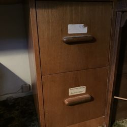 2 Drawer File Cabinet - Solid Wood