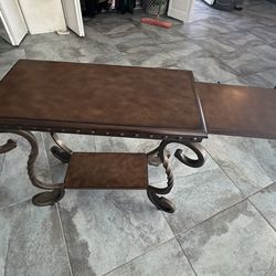 Tuscan-Style Wrought Iron Console Tables – Set of 2