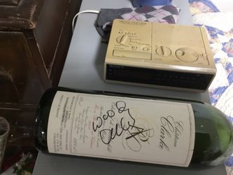 Signed wine bottle
