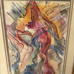 Nice Abstract Pastels Watercolor Painting