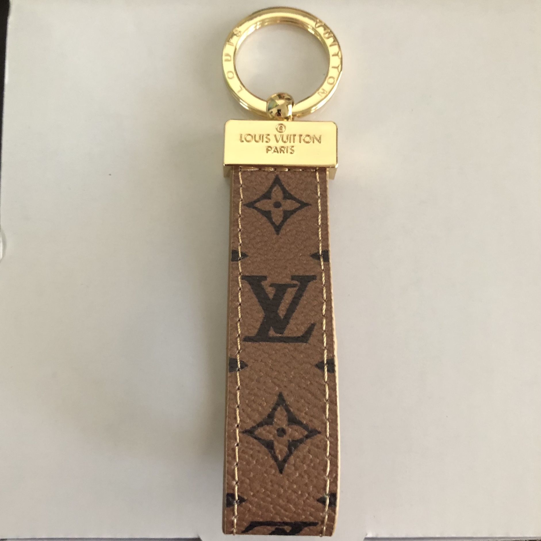 Louis Vuitton LV Designer Keychain Reverse Monogram Dragonne Key