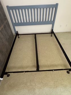 Queen Headboard and Metal Bed Frame