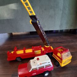 Tonka Fire truck and Ambulance