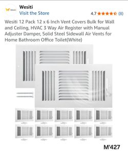 12 Pack HVAC Vent Covers 12" x 6" Air Registers.(M'427)