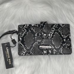 London Fog Sophie Python Wristlet Wallet