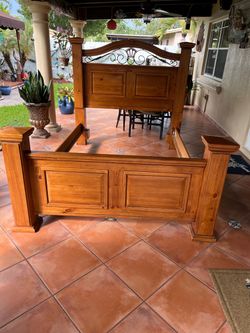 Wood queen size bed frame