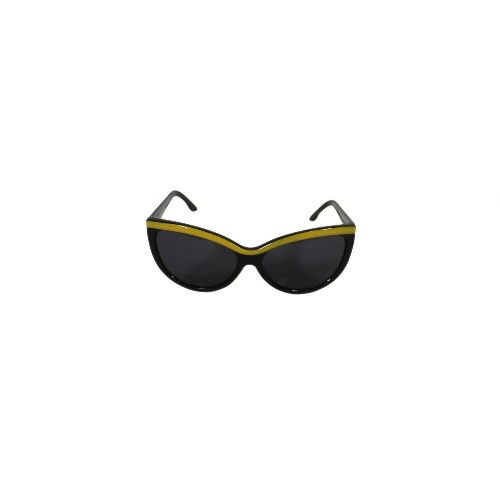 Vintage Y2K 2000s Women Rockabilly Cat Eye sunglasses Black Yellow