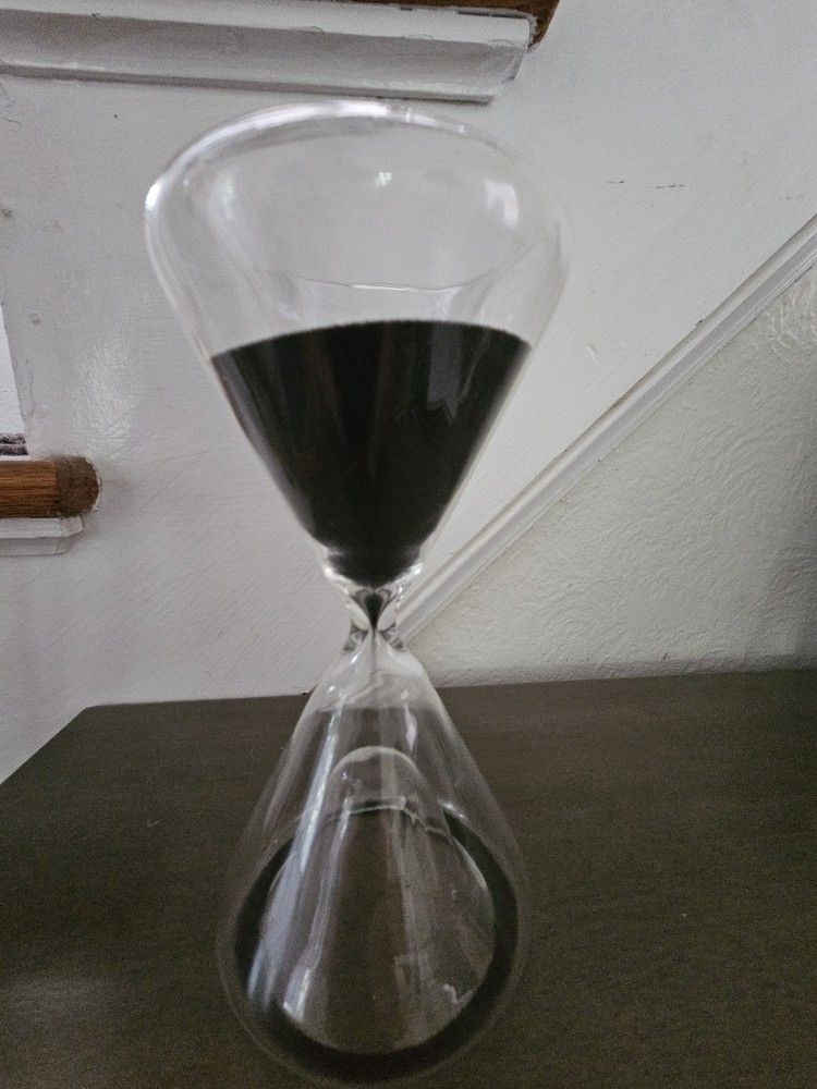 Black Sand 15 Minute Glass Hourglass Home Accent Decor
