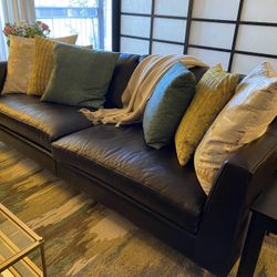 Crate and barrel Custom leather sofa