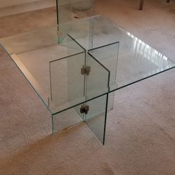 Vintage Mid Century Modern Glass Side Table Eames Bertoia