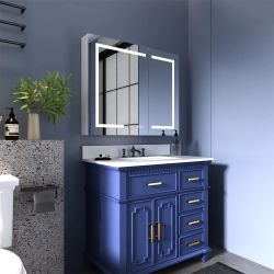 36" W x 30" H LED Lighted Bathroom Medicine Cabinet with Mirror Recessed or Surface Mounted LED Medicine Cabinet