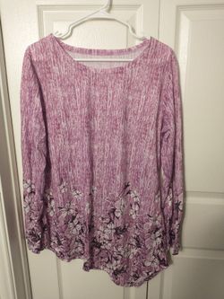 Pink And White Floral Top