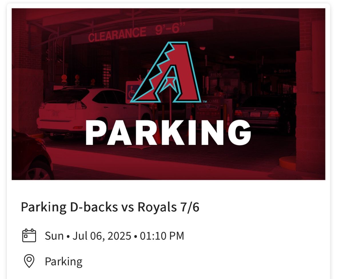 Parking Pass D-backs Vs Royals
