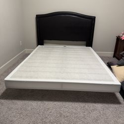 Queen Headboard, Boxspring And Frame