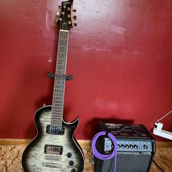 Mitchell MS470 Guitar, Spider V20 AMP , Aux Cord/Guitar Stand