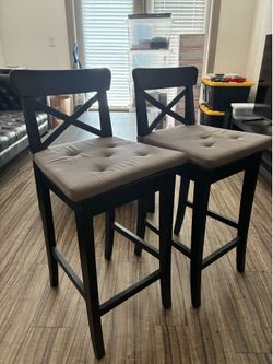 Pair of wood stools