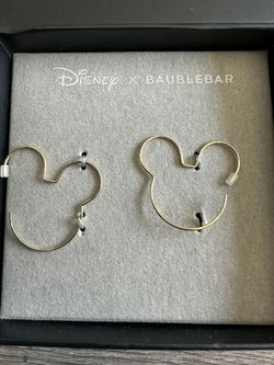 Disney X Baublebar Mickey Mouse Gold Tone Outline Earrings
