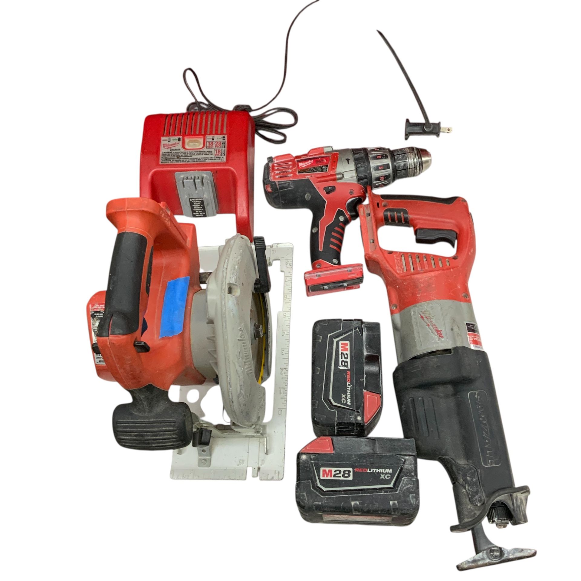Milwaukee 0726-20 1/2 Hammer Drill 28 Volt With Sawzall Circular Saw Charger And 2 28 Volt Battery’s Price Is FIRM