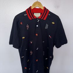 Gucci Kingsnake Printed Polo Shirt (Size XXXL)