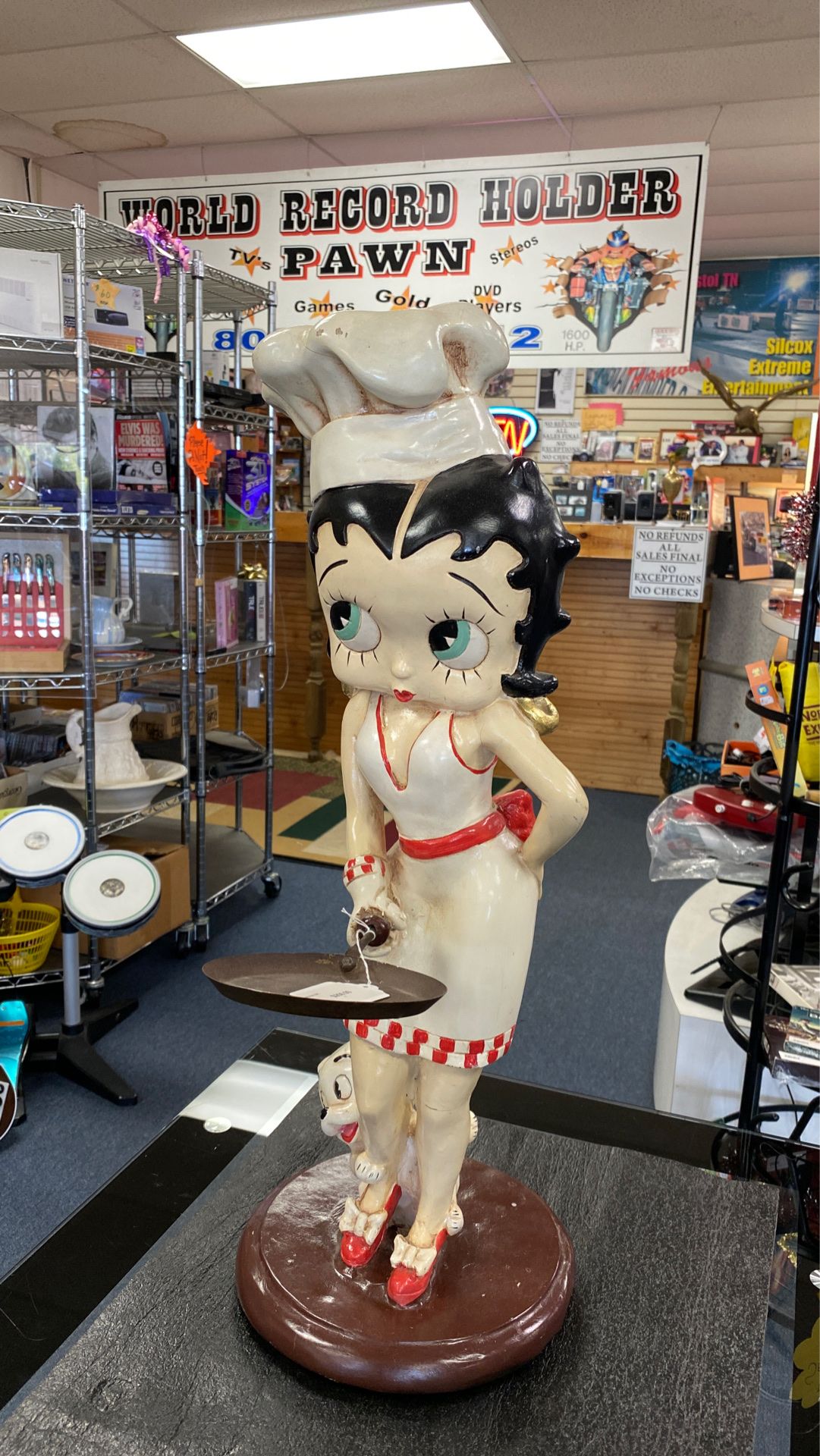 Vintage Rare Betty Boop 2ft 2” Tall Original Waitress Chef Hat Statue