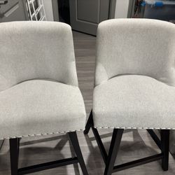Set Of Two Counter Height Swivel Stools 