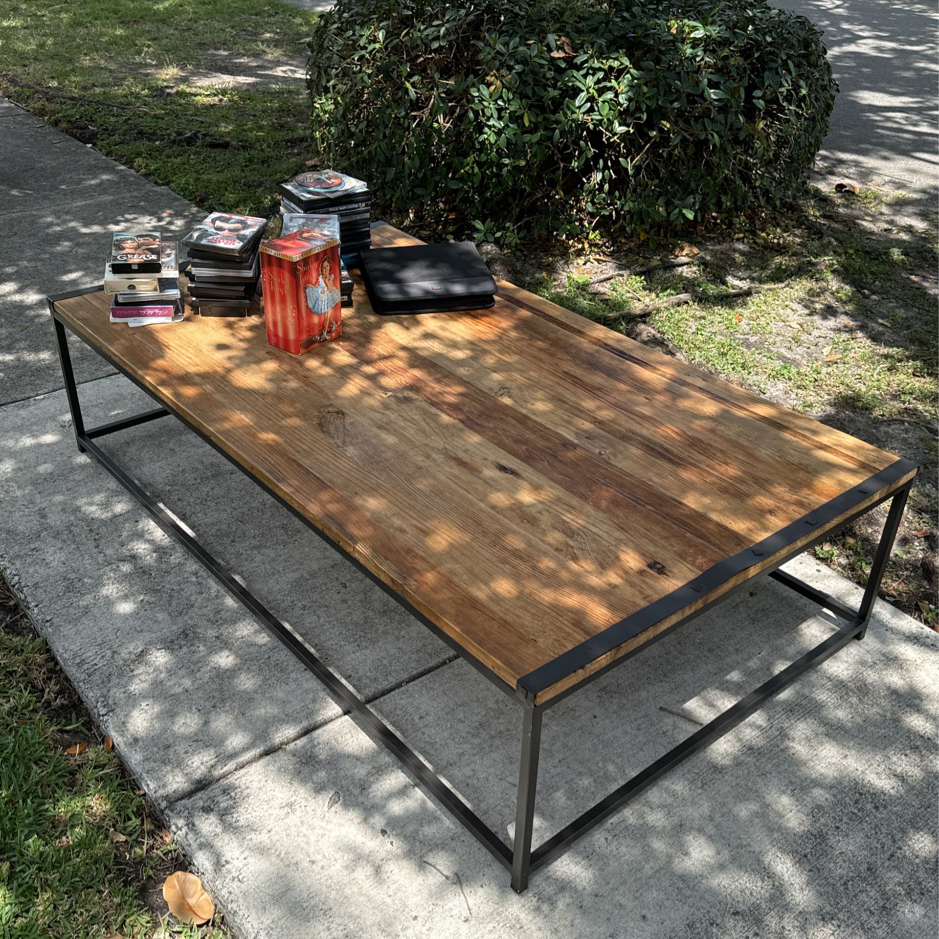 Wood And Metal Coffee Table