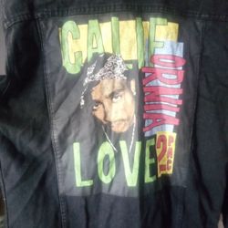 2PAC California Love Denim Jacket Black