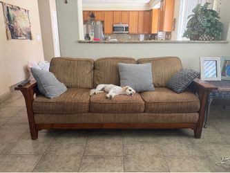 Matching Pair of Wood-Frame Couches
