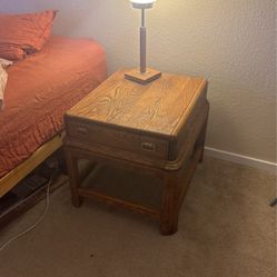 Refinished antique oak end table