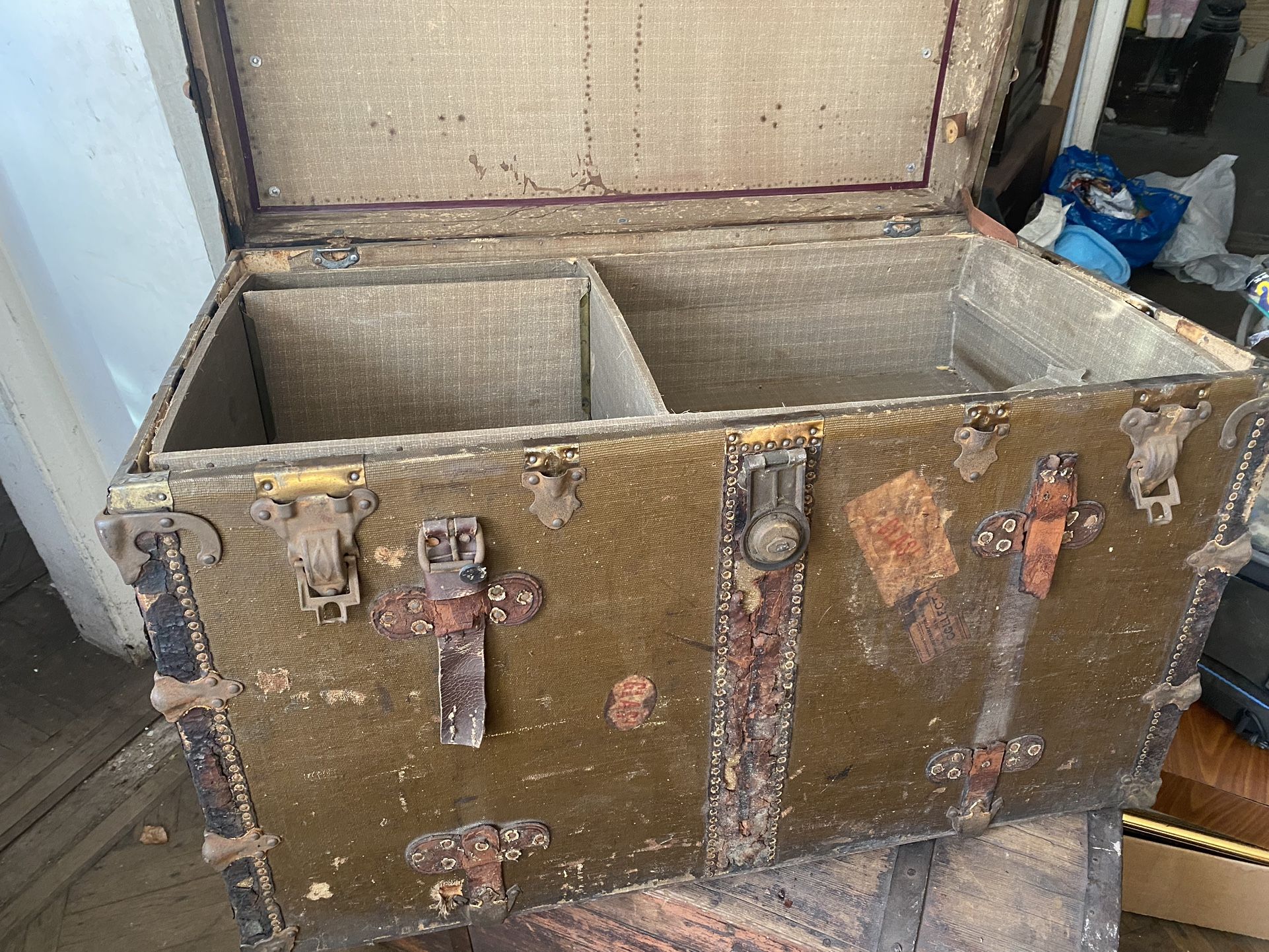Old Antique Wooden Box Chest