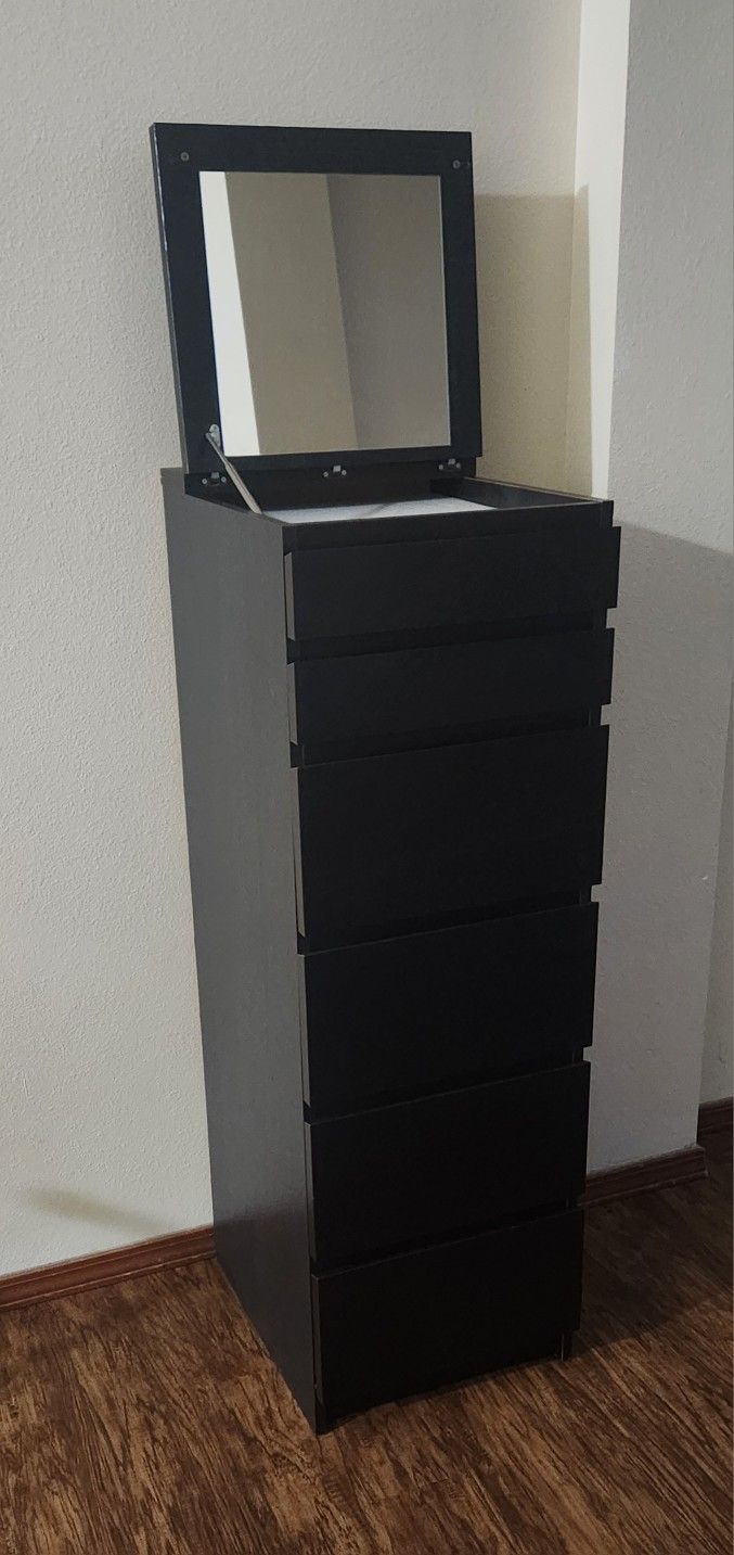 Ikea Malm 6- Drawer Chest / Dresser with Mirror Top