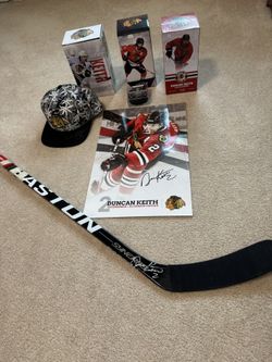 Chicago Blackhawks Duncan Keith Memorabilia-Celebrate HOF Nov’25, Signed Game Stick,Puck,Hat,Bobbles