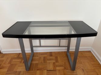 Glass Top Desk with Metal Legs