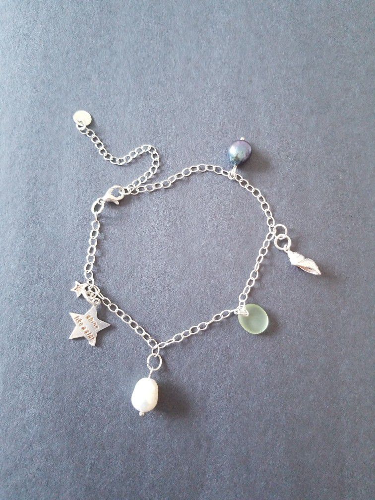 Silver And Pearl Bracelet 