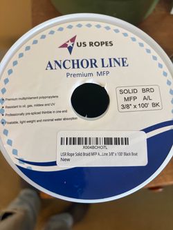 Anchor rope with thimble end. 3/8” x 100 ft