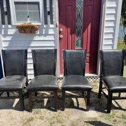 Four Kitchen Chairs Leather. Get them all for 20.00!!!