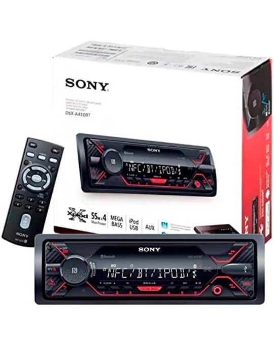 Sony DSX-A410BT Single Din Bluetooth Front USB AUX Car Stereo Digital Media Receiver (No CD Player)

