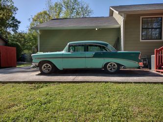 Two-tone green 1956 Chevy Bel Air 4 Door Sedan